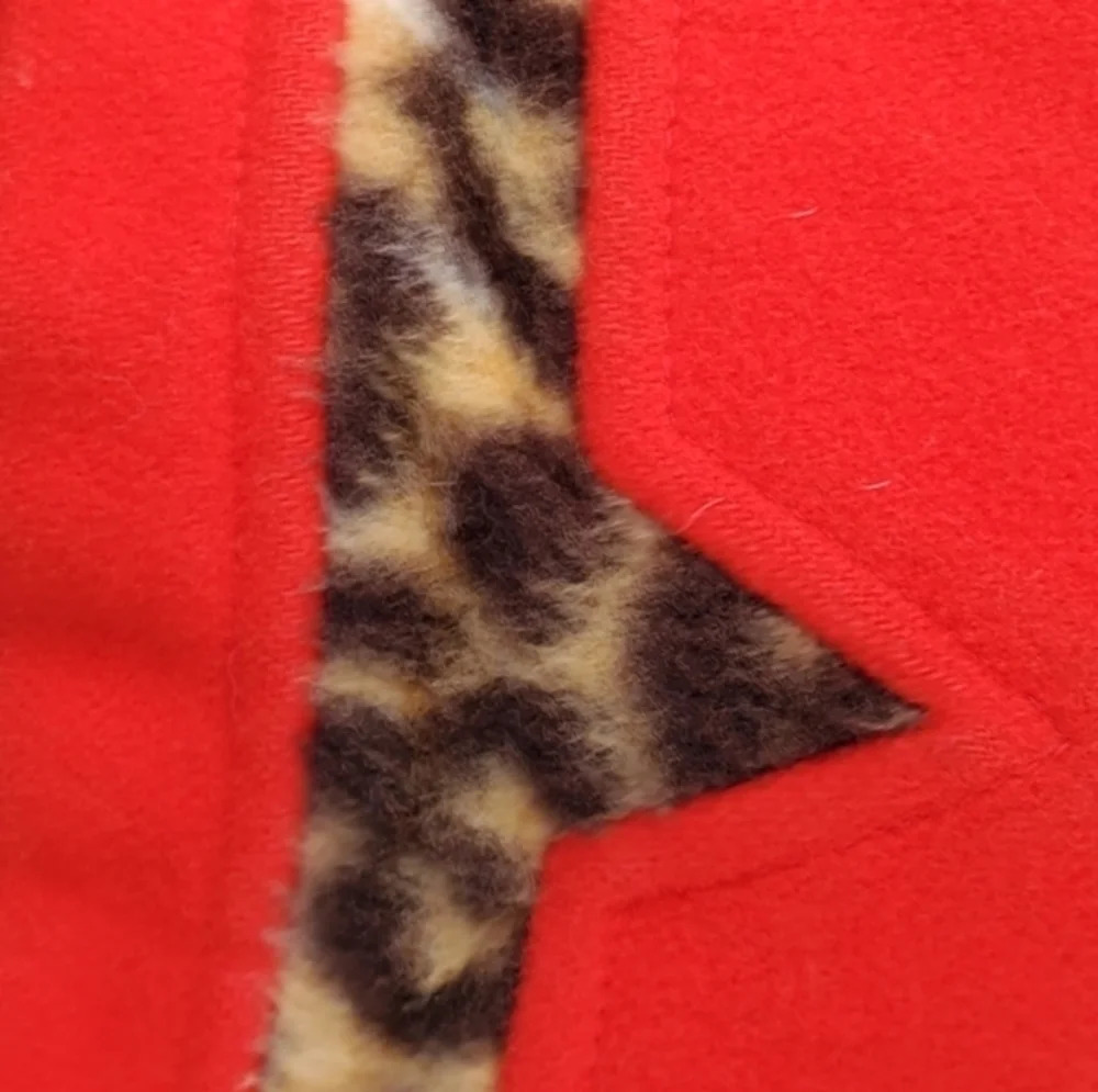 Vintage Red Wool& Leopard Coat L..XL‎ - Picture 8 of 14